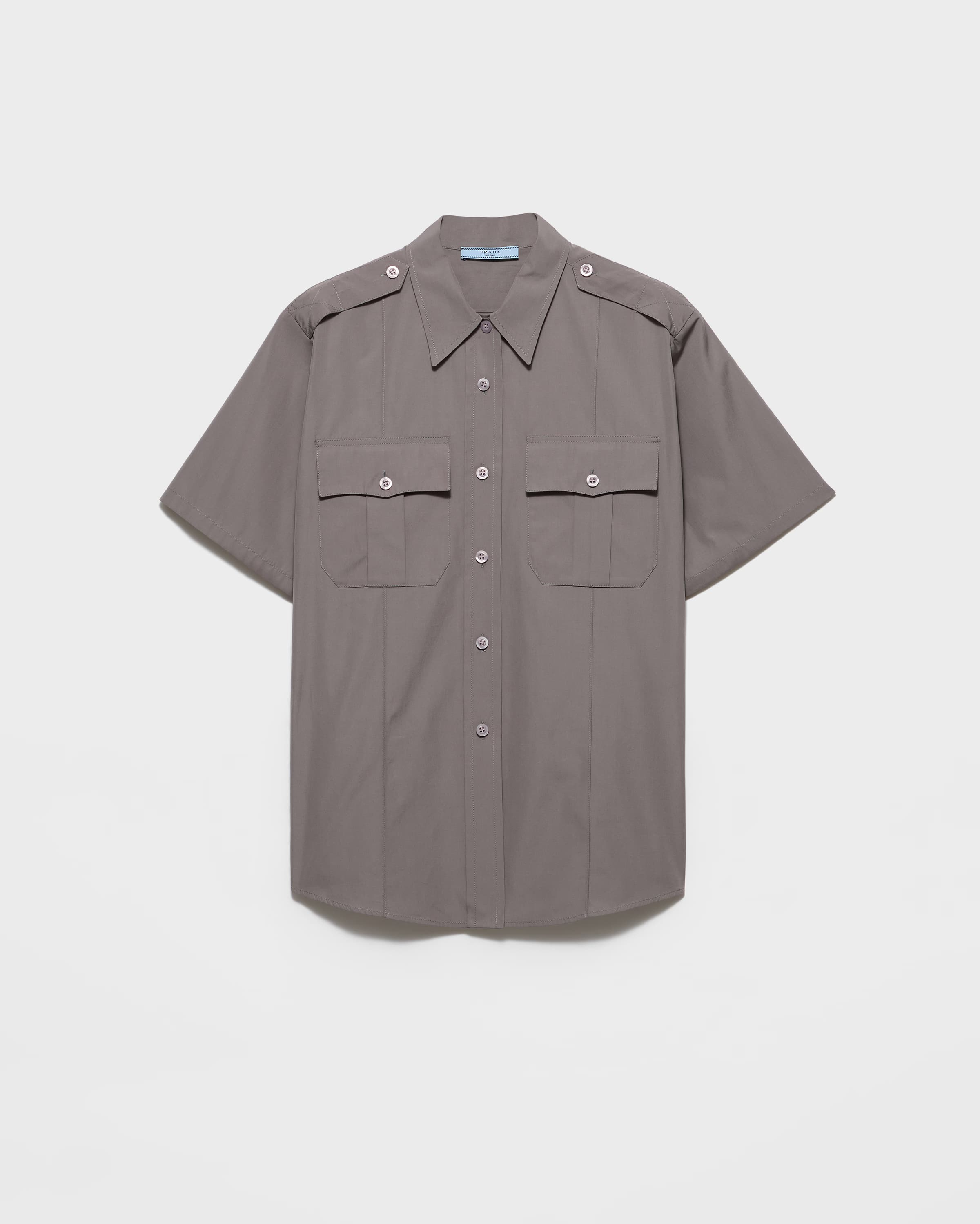 Short-sleeved poplin shirt