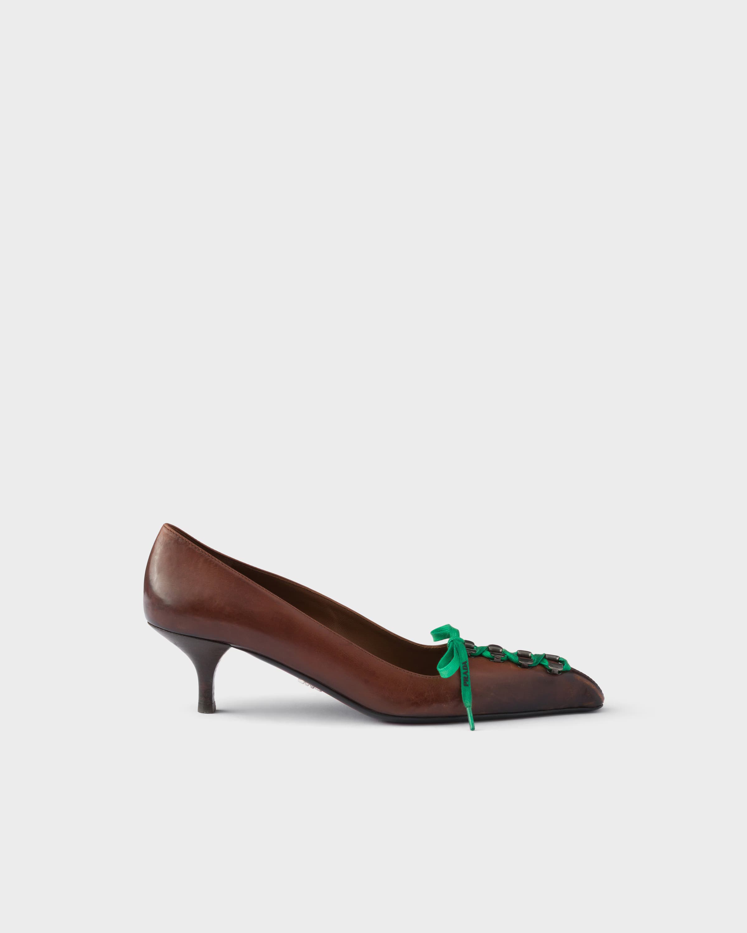 Antiqued leather pumps