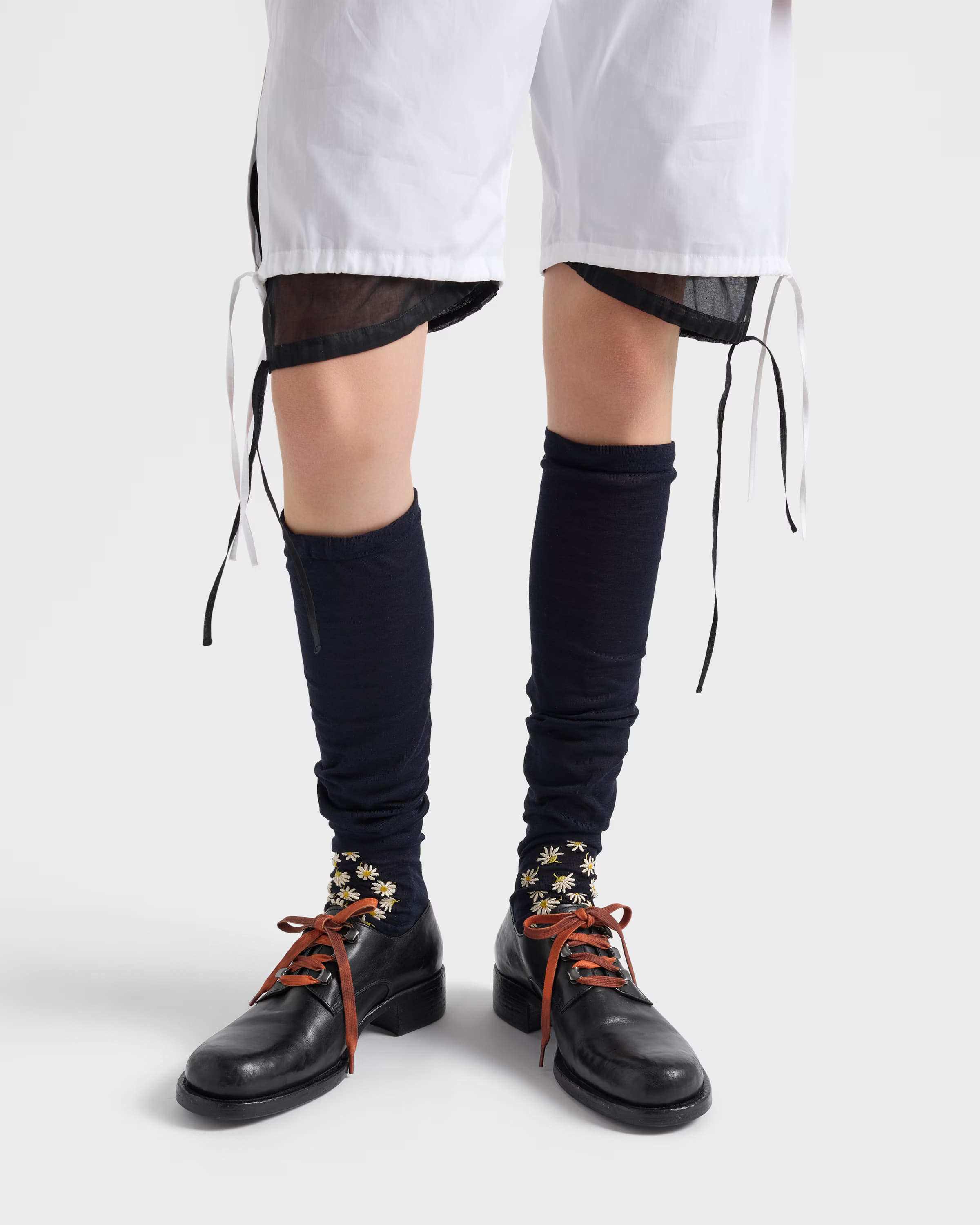 Antiqued leather lace-up shoes