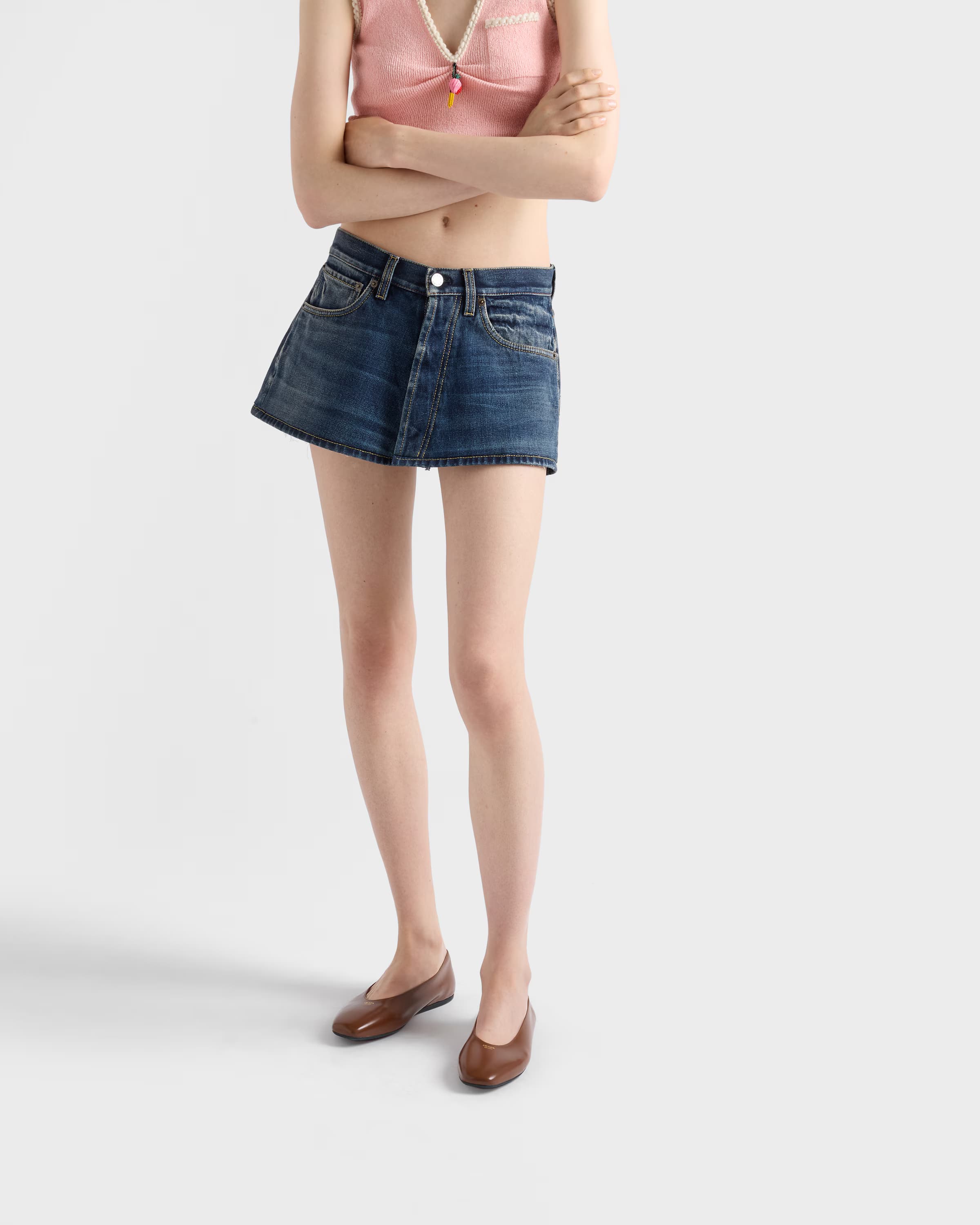 Brushed leather ballerinas